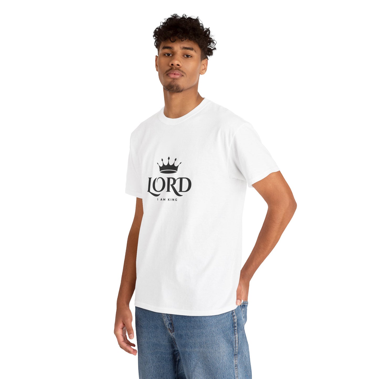 Crown Lord Tee - Unisex Heavy Cotton T-shirt, Casual Wear, Gift for Men, Faith-Based Apparel, Church Outfits, Everyday Comfort